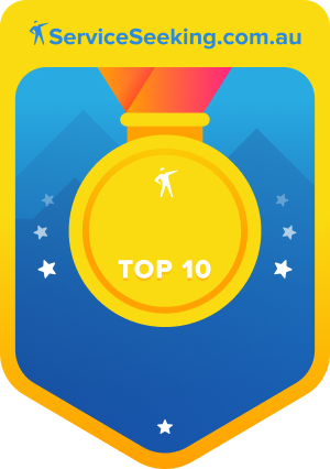 ServiceSeeking 2025 Top 10 Plasterer Sydney badge